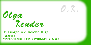 olga kender business card